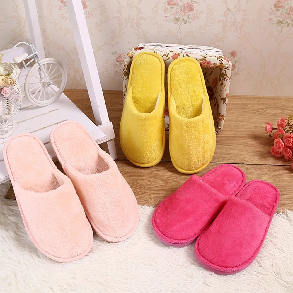 Home Slippers Warm Men's Slippers Short Plush Flock Home Slippers For Men Hard-wearing Non-slip Sewing Soft Male Shoes #20