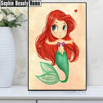 

5D DIY Diamond Painting Cartoon Mermaid Ariel Cross Stitch Full Drill Diamond Embroidery Diamond Mosaic Home Decor Gift 204064