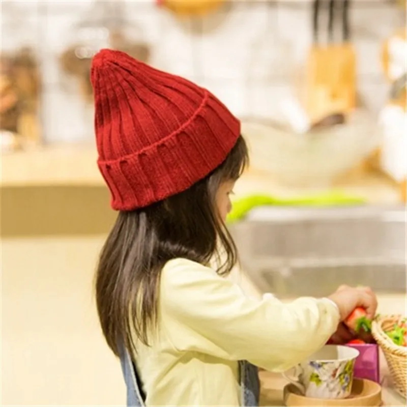 Детские головные уборы Skullies Beanies шляпа Кепка для мальчиков, девочек ; сезон осень-зима теплая одежда с ушками Повседневное манжетами эластичные модные Accessories-MXC-W6