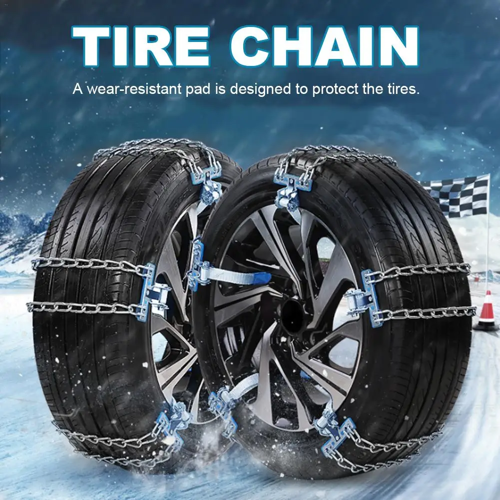 1 pcs Car Snow Chain Winter Tire Wheel Adjustable Anti-skid Safety Double Snap Skid Wheel Chains Autocross Winter Auto Parts
