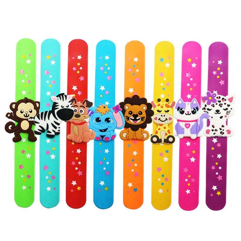 

Children Kids Silicone Wristband Boys Girls Flexible Wrap Slap Bracelet Animal Enfant Bangle Gift Holiday Favors Decoration