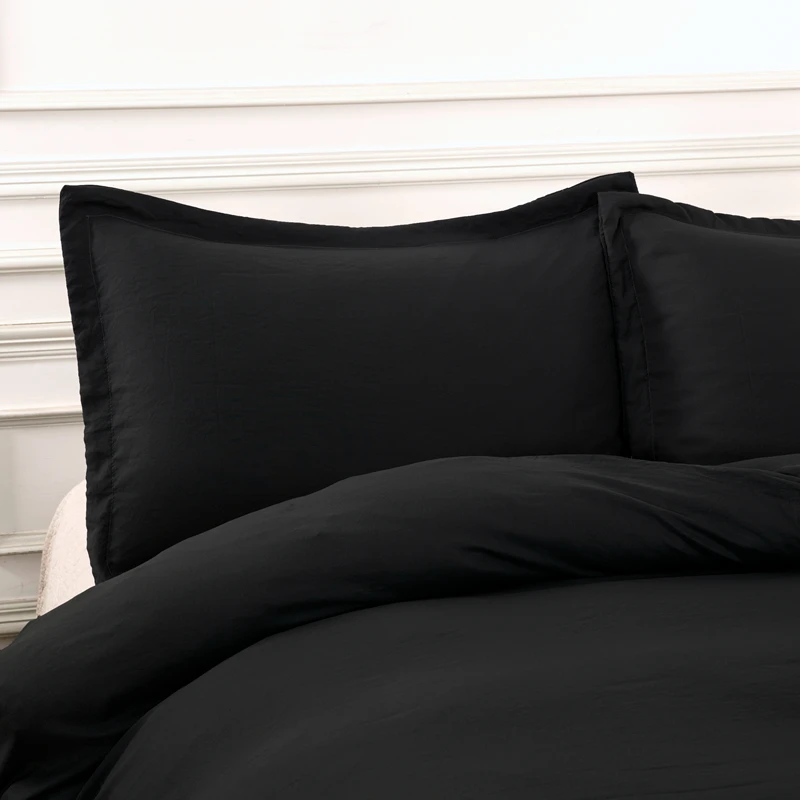Однотонный комплект постельных принадлежностей черный зеленый серый цвет пододеяльник постельное белье двойной queen King size постельное белье 3 шт. домашний текстиль