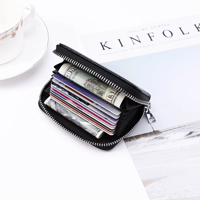 

Embossed Leather Wallet Men Card Bit More ID Holder Large-Volume Bank Card Clamp Simple Small Women's Anti-Theft Card Holder