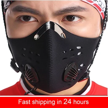 

PM2.5 Dust Mask Activated Carbon With Filter Anti-Pollution Cycling Face Respirator Mask Protect Health With Breath Valve