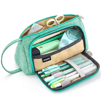 

Canvas School Pencil Cases for Girls Boy Big Capacity Colored Canvas Storage Pouch Pencil Case Stationery Bag Multi-layer