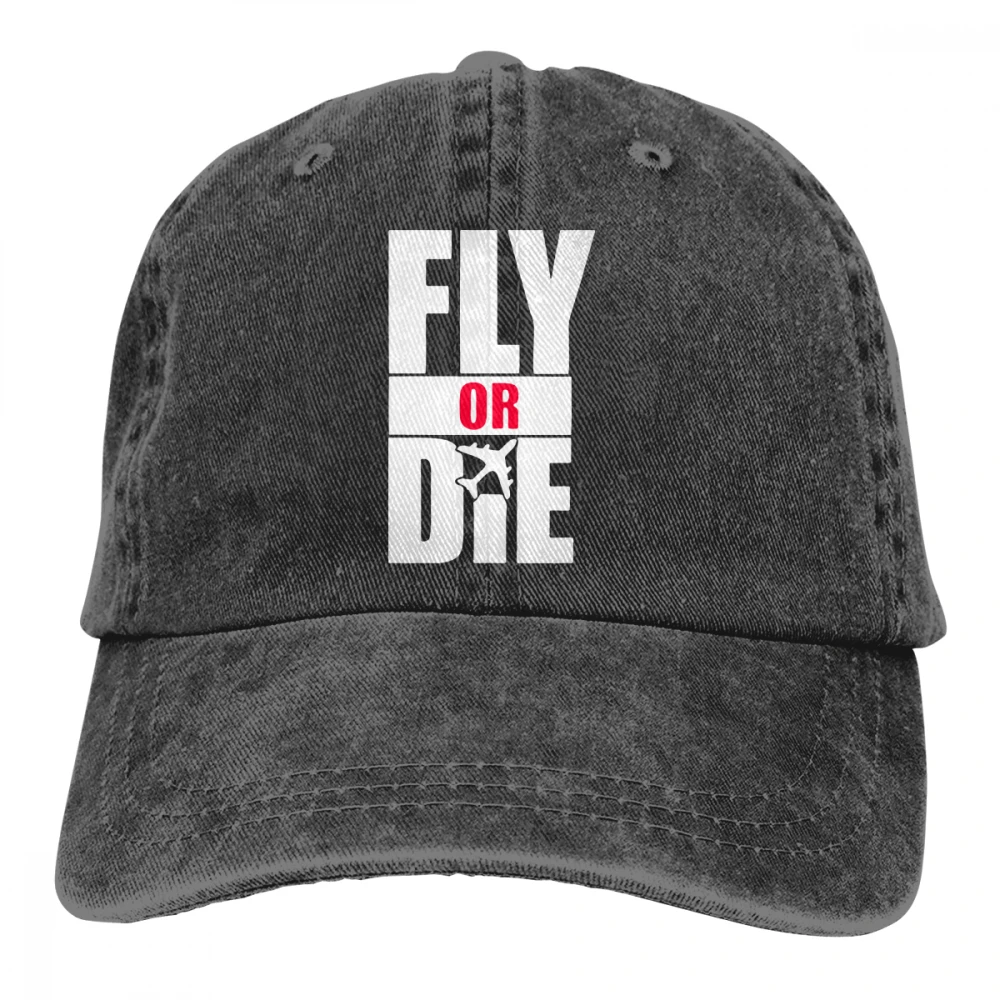 Fly Or Die Casquette черные унисекс Мужские Женские джинсовые бейсболка с ремешком кепки Регулируемый Гольф папа шляпа