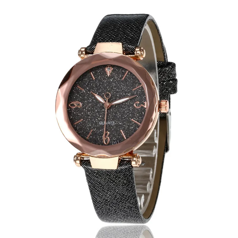 Woman Watch 2019 Luxury Crystal Bright Diamond Dial Ladies Watches Starry Space Quartz Clock Luxury Jewelry 1