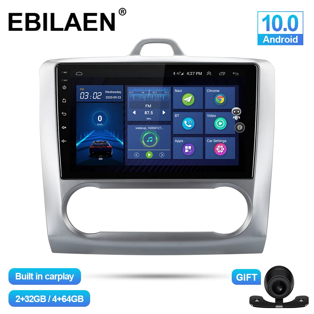 EBILAEN Auto Multimedia-Player Für Ford Focus 2 Mk2 2004-2011 Fließheck Android 10,0 Autoradio Navigation GPS Stereo Radio kamera