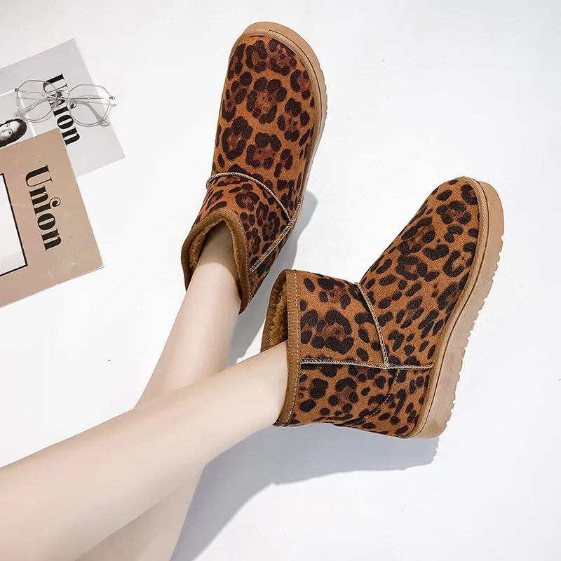 Winter Women's Short-Tube Snow Boot Plush Warm Women Shoes Suede Round-Toe Flat Heel Ankle Boots botines mujer WSH4267 women snow boots