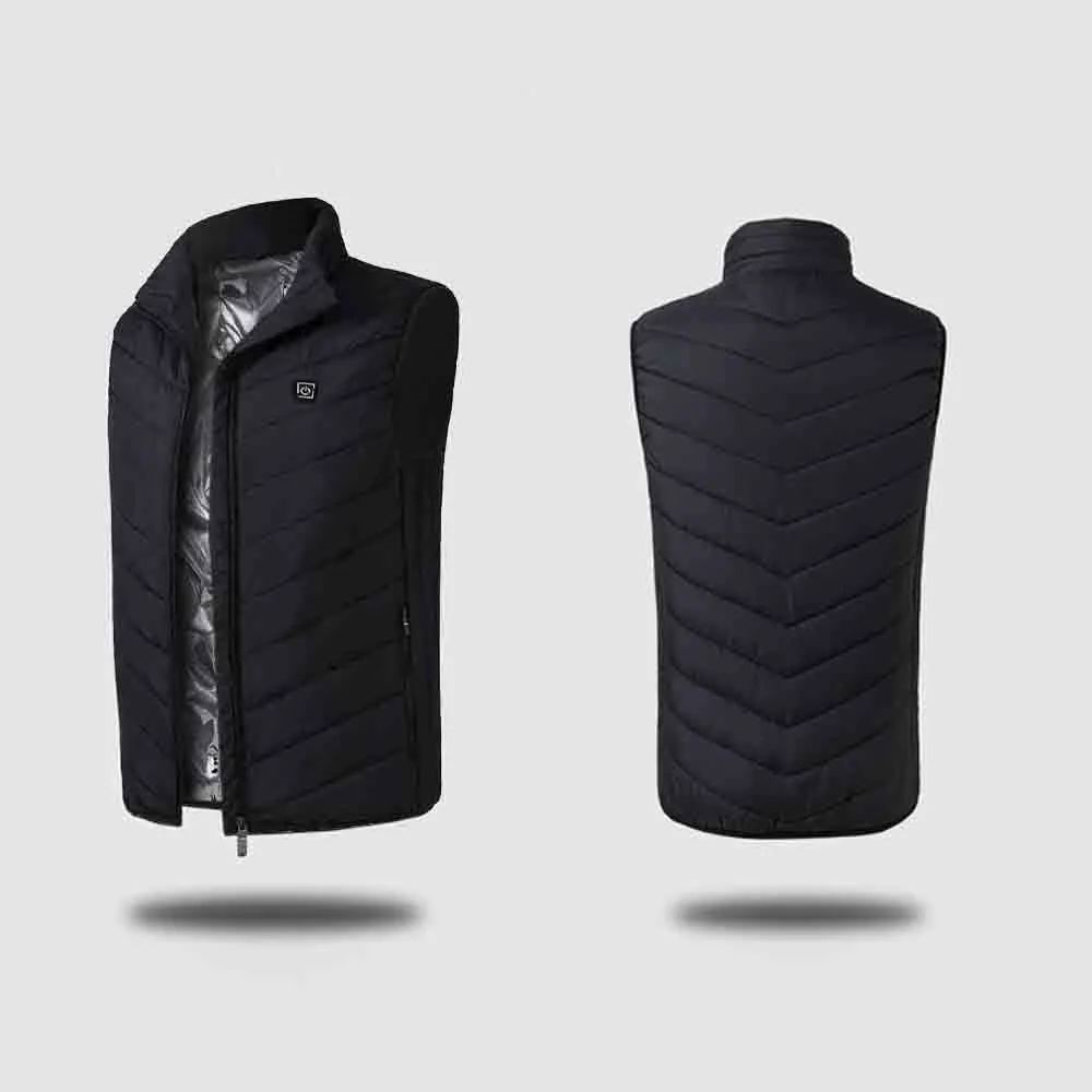 Зимнее тепловое пальто USB с подогревом жилет для мужчин без рукавов куртка Slim Fit ветрозащитный Стенд воротник Пешие прогулки нагреватель одежда для мужчин s