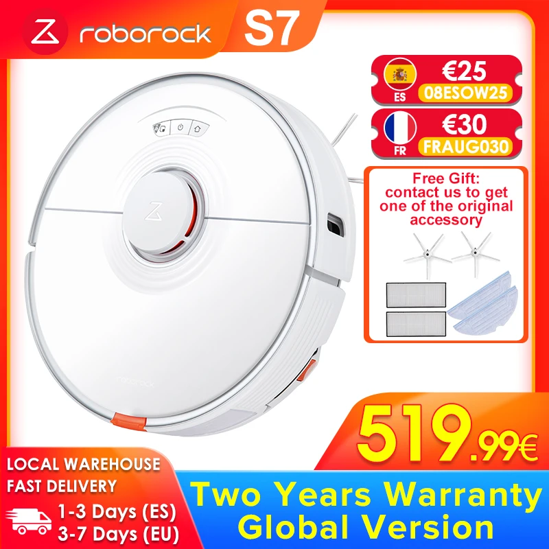[-1500R:SUN1500] Робот-пылесос Roborock S7 ультразвуковая уборка Wi-Fi управление через