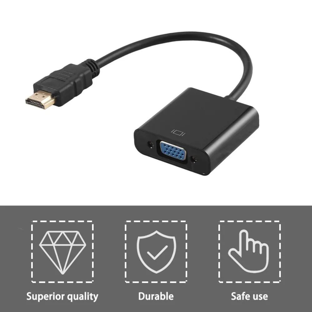 HDMI мужчина к VGA RGB Женский HDMI к VGA видео конвертер адаптер 1080P для ПК черный мужской-Женский адаптер конвертер