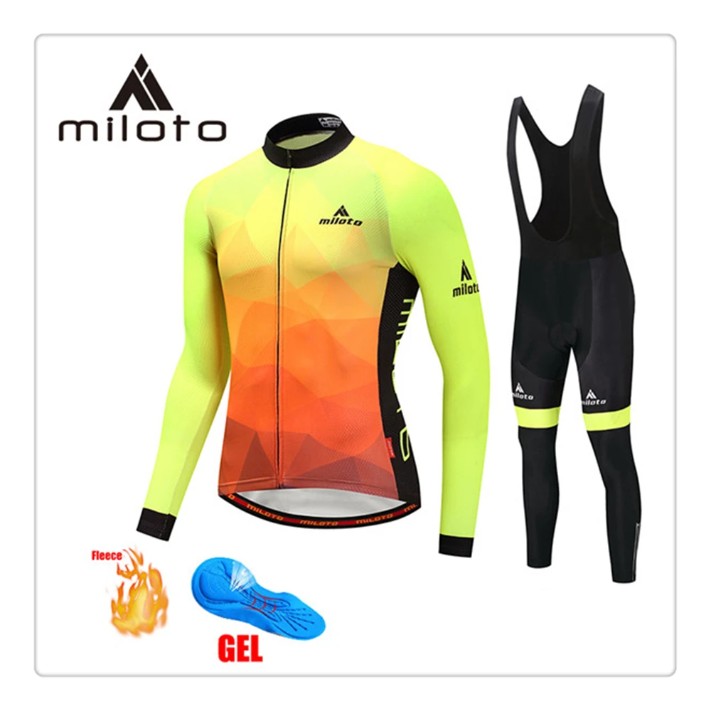 

Men Cycling Sets Fietskleding Mtb Mountain Road Uniforms Wear Resistant Gel Pad For Winter Plush Shirt Ciclismo Sports Team Hot