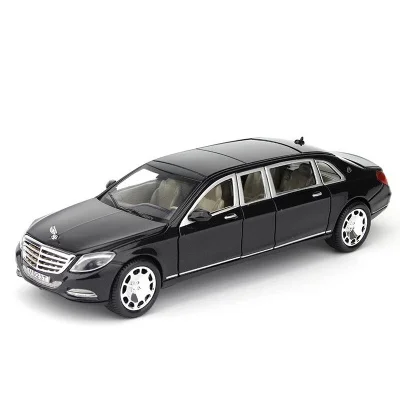 1/24 Maybach S600 металлическая модель автомобиля литая под давлением сплав высокая имитация, модели автомобилей 6 дверей можно открыть инерционные игрушки для детей Difts - Цвет: Black no box