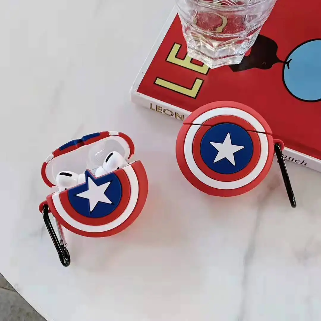 Marvel Америка Капитан силиконовый чехол Защитный чехол для Apple Airpods pro Bluetooth наушники Мягкий силиконовый чехол для Airpods 3