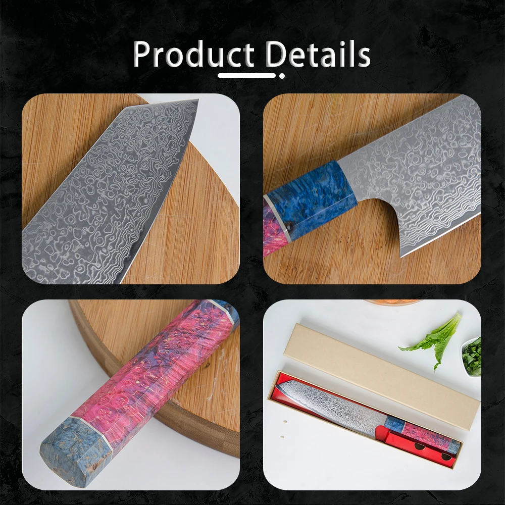 大马士革八角稳定木柄方头8寸祥云纹料理刀详情页_12