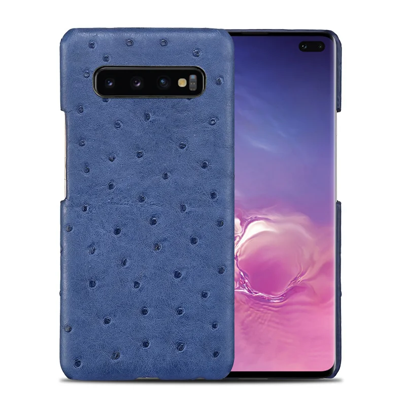 Телефонные чехлы для Samsung Galaxy S6 S7 S8 S9 S10 плюс настоящий Страус кожи чехол для Note 8 9 A5 A7 A8 J3 J5 J7 чехол