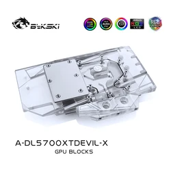 Bykski – bloc d'eau pour refroidissement de l'eau, processeur cpu, carte graphique, 5700XT, A DL5700XTDEVIL X pièces 