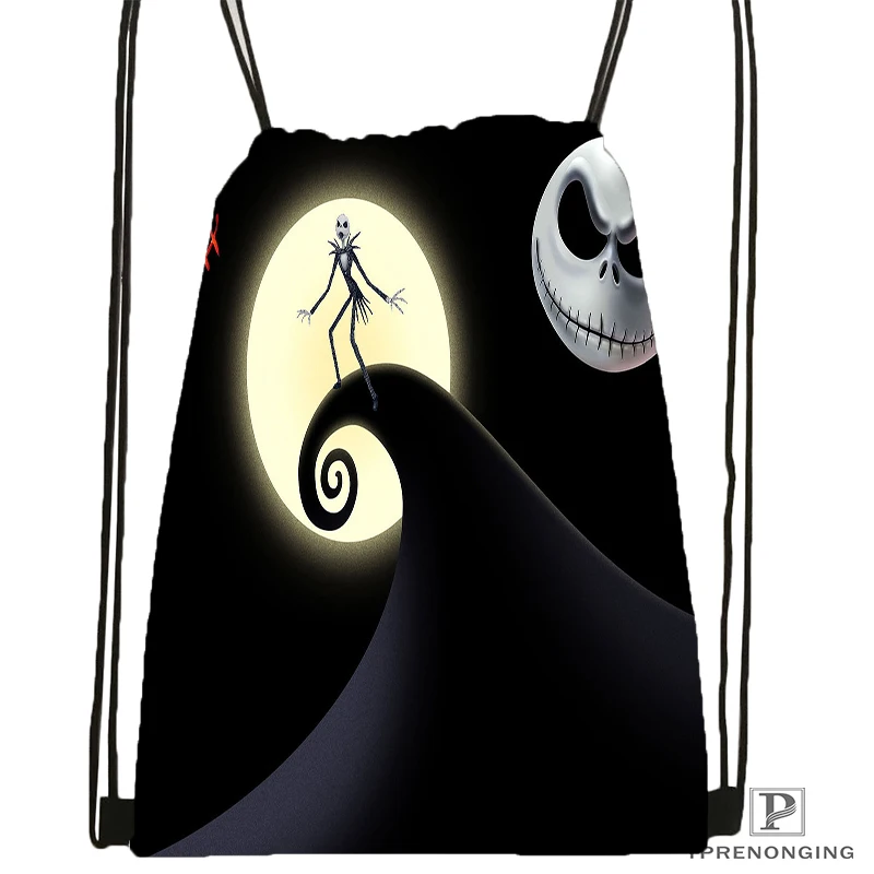 Пользовательские Кошмар. Перед. Рождественская походная сумка на шнурке милый рюкзак для детей(черная спинка) 31x40 см#180531-03-27