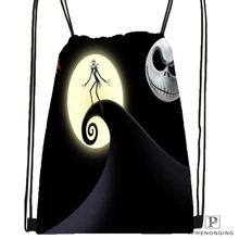 Пользовательские Кошмар. Перед. Рождественская походная сумка на шнурке милый рюкзак для детей(черная спинка) 31x40 см#180531-03-27