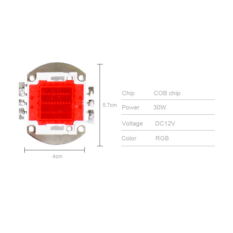 WS2811 고출력 LED 픽셀 모듈; DC12-24V 입력; 30W 주소 지정 가능 RGB 풀 컬러 픽셀 투광등