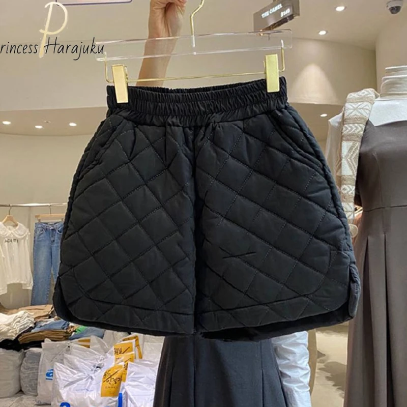

Plus Size Fall\winter Fashion Women Shorts Korean Wide Leg Bottoms Stretch 2021 New High Waist Short Pantalones Cortos De Mujer