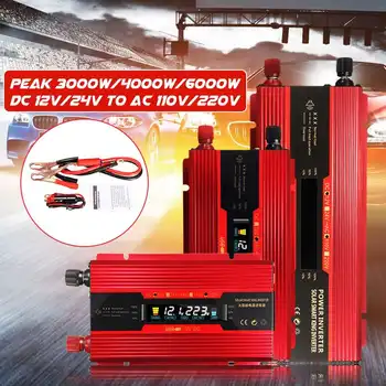 

Solar Inverter 12V/24V 220V 6000W P eak Power Inverter Voltage Convertor Transformer DC 12V/24V To AC 220V Inversor LCD Display