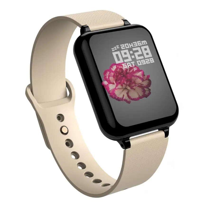 B57 фитнес-трекер умные часы водонепроницаемые спортивные для IOS Android телефон Smartwatch монитор сердечного ритма функции кровяного давления - Цвет: Brown