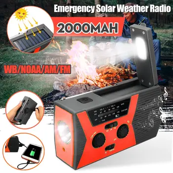 

FM/AM/NOAA Radio Manual Hand Crank Generator DIY USB Electric Power With Flashlight Solar Charger For Camping Travel