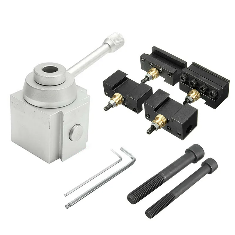 Mini Quick Change Tool Post Holder Boring Turning Facing Holder Kit Set