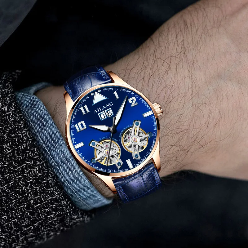 AILANG мужские часы роскошные брендовые наручные механические Tourbillon