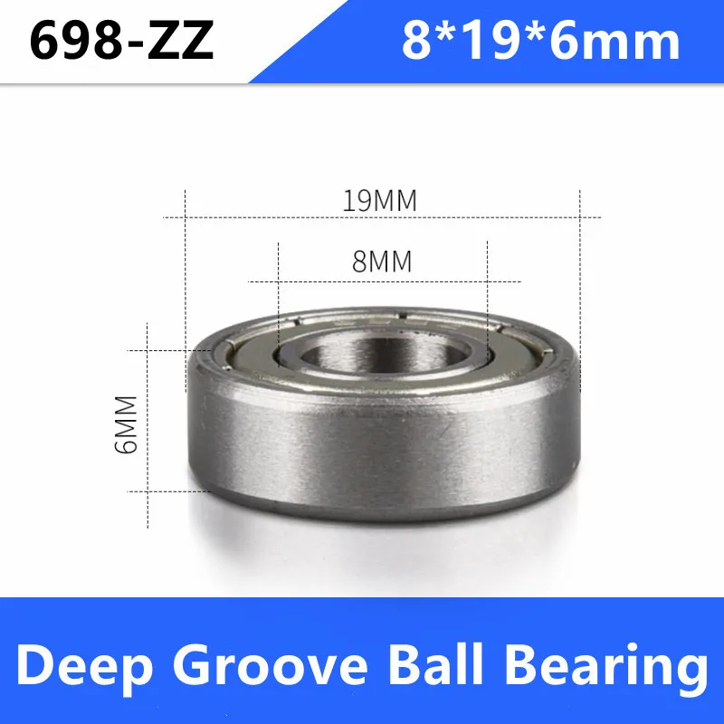 100pcs/lot 698 698z 698zz 698-2z Bearings 8*19*6mm Deep Groove Ball ...