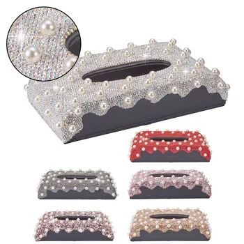 

Car Shinny Tissue Box Bling Bling Paper Holder Case Rectangular Holder for Home Car Office
