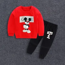 Осенне-зимняя одежда для мальчиков комплект одежды для детей 1, 2, 3, 4 лет, футболка с длинным рукавом+ штаны, спортивный костюм из 2 предметов для мальчиков