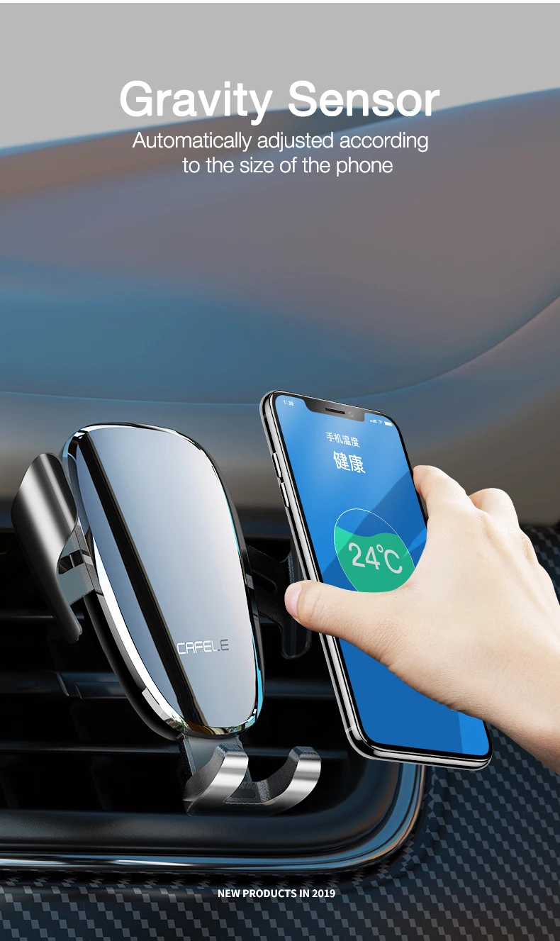 Cafele автоматический Автомобильный держатель для телефона в автомобиле держатель для телефона Подставка для iPhone X huawei P30 samsung Электрический Xiaomi анти-отключение питания