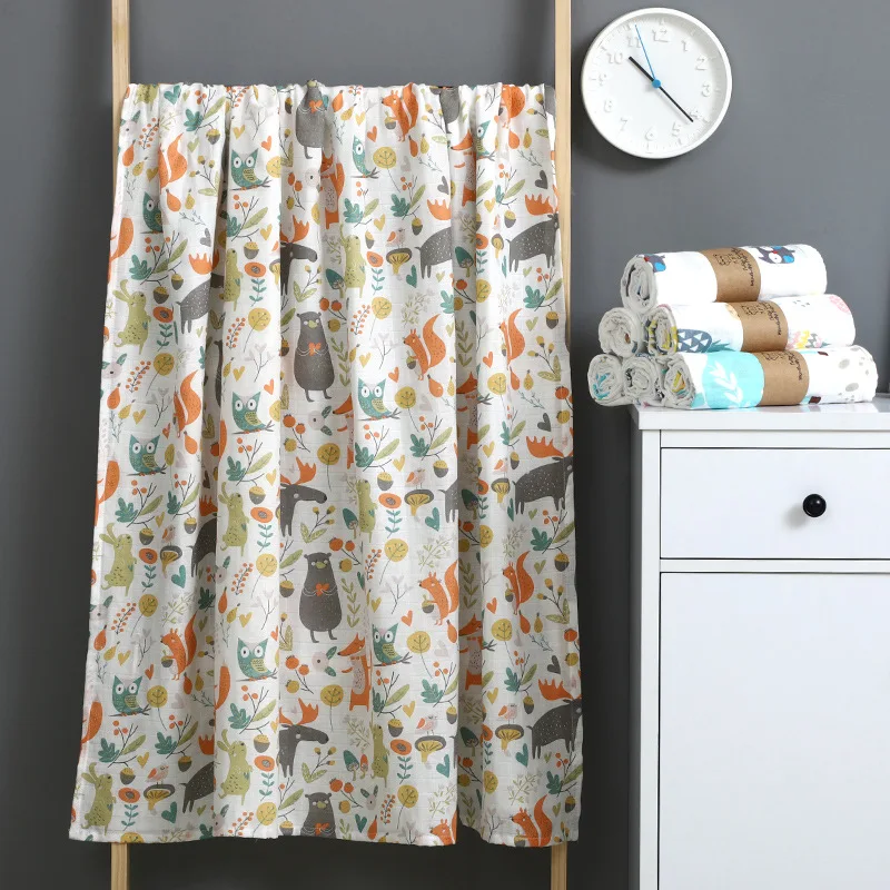 

Double Gauze Wrap Towel Baby Bath Towel Baby Stroller Cover Blanket Newborn Wrap Towel