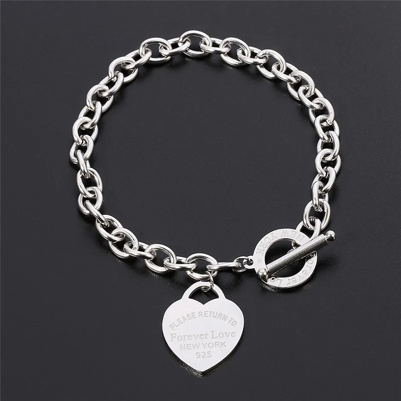 Fashion Bracelet Stainless Steel Bracelet Fashion Jewelry Stainless Steel Love Heart Bracelets For Women Party Gift