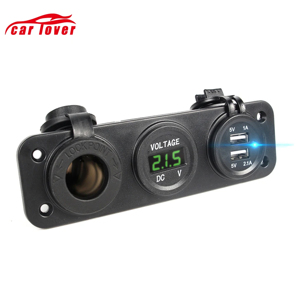 12V 2 Duel USB адаптер для розетки зарядки прикуривателя разветвитель автомобиля