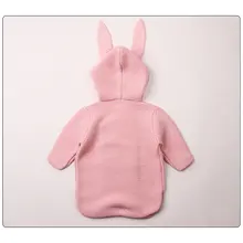 Милый детский конверт с заячьими ушками для пеленания, одеяло для новорожденных девочек и мальчиков, вязаный крючком зимний свитер для фотосессии, новые спальные мешки