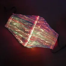 Preto led light up máscara facial usb recarregável 7 cores mudando brilhante luminosa máscara de poeira para festa festival dança masquerade