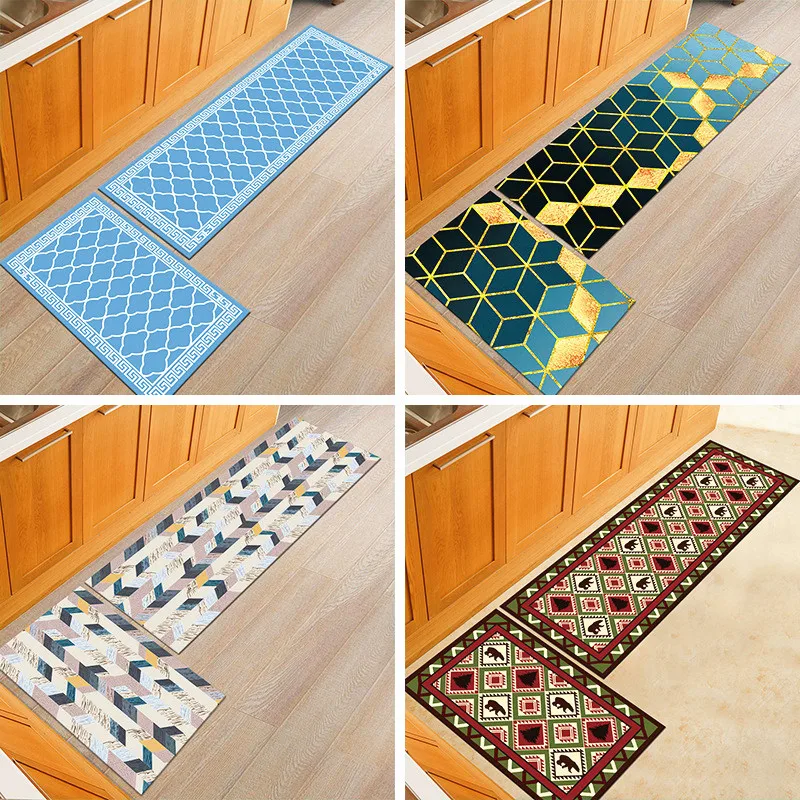 

Kitchen Rugs Anti-Slip Doormat Living Room Bedroom Carpet Balcony Bathroom Mat Toilet Hallway Porch Rug Kitchen Mat Home Decor