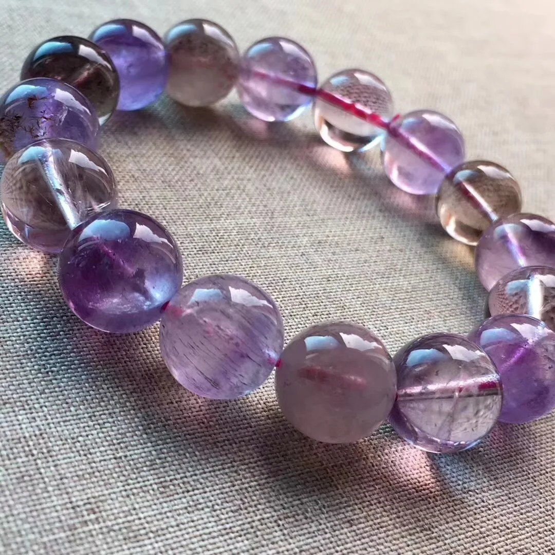 

New Goods to Natural Purple Crystal Ultra-Seven Granule Single Loop Bracelets Hair a Lot Color Purple Versitile Bracelets