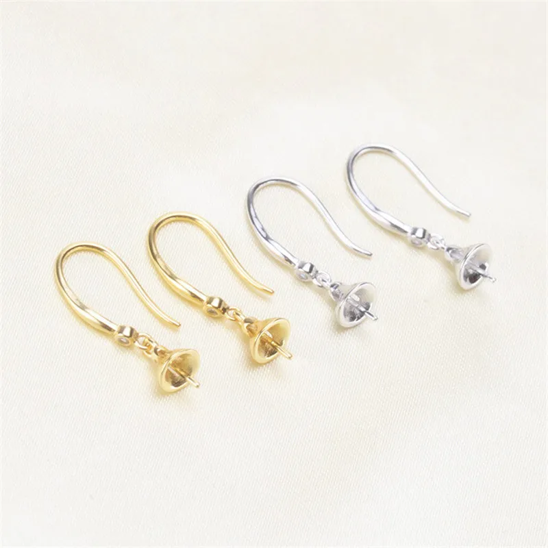 

Trendy Pearl Earrings Accessories 925 Silver Plating Earrings Findings Dangle Earring Jewelry Parts Fittings Mountings DIY Gift
