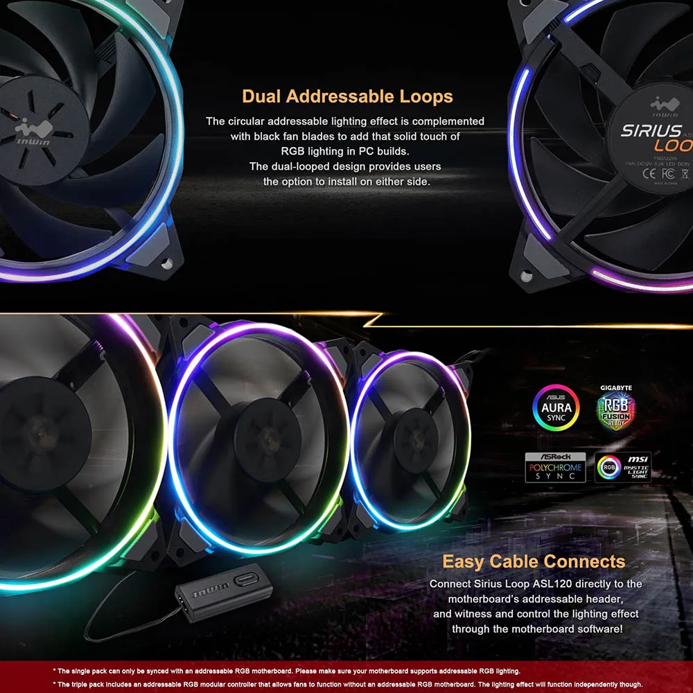 INWIN 120 Mm Cooler Fan Aura RGB Sirius 