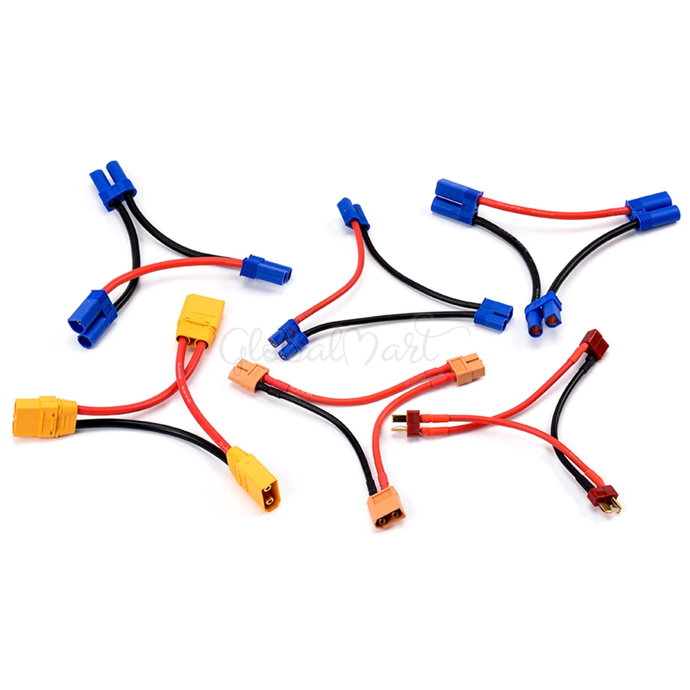 Разъем XT60 / XT90/T/EC5/EC3 Папа-мама адаптер для аккумуляторов 12AWG/14AWG параллельный