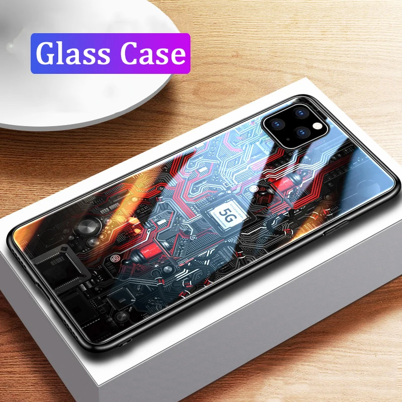 Auroras For iPhone 12 Pro Max Case Explorer Painted Tempered Glass Protective Phone Cover mini Cases | Мобильные телефоны и