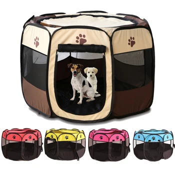 

Portable Foldable Playpen Pet Dog Crate Room Puppy Exercise Kennel Cat Cage Water Resistant Outdoor Removable Mesh Shade Cover