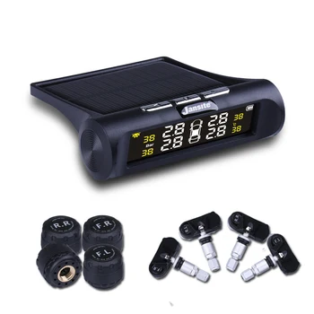 

Solar Energy Smart Car TPMS Tire Pressure Monitoring System Digital LCD Display Auto Security Alarm Systems with Sensor