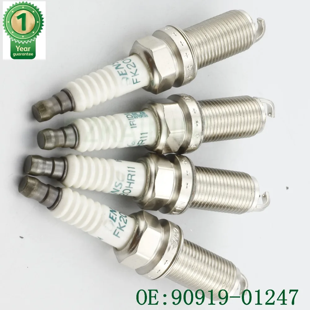 4x свечи зажигания автомобиля зажигания OEM FK20HR11 90919-01247 для Corolla Camry Highlander LEXUS