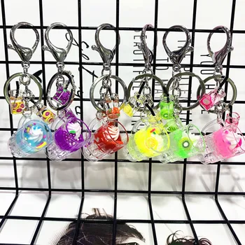 

2020 New Creative Pearl Milk Tea Drink Bottle Keychain Beer Glass Fruit Ice Cream Keychains Car Bag Pendant Keyring Couples Gift